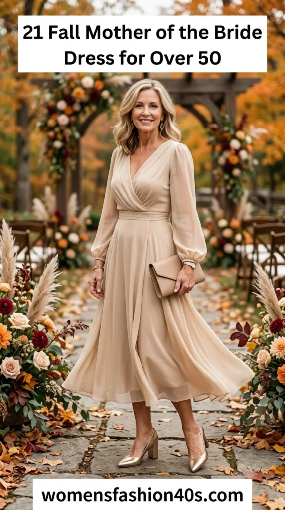 Fall Mother of the Bride Dress for Women Over 50