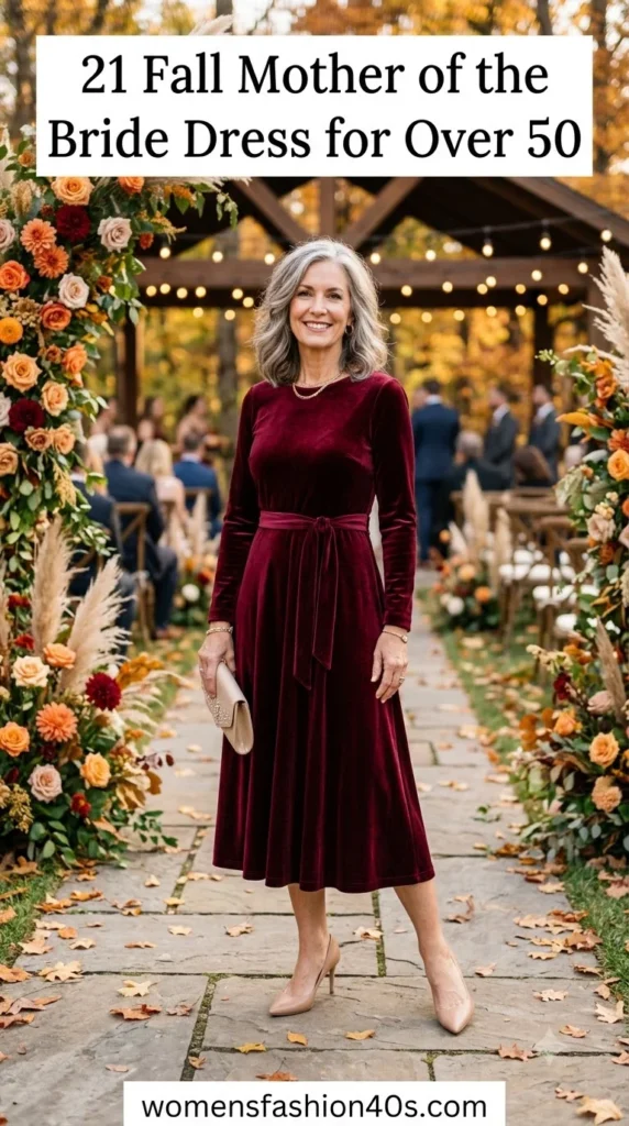 Fall Mother of the Bride Dress for Women Over 50